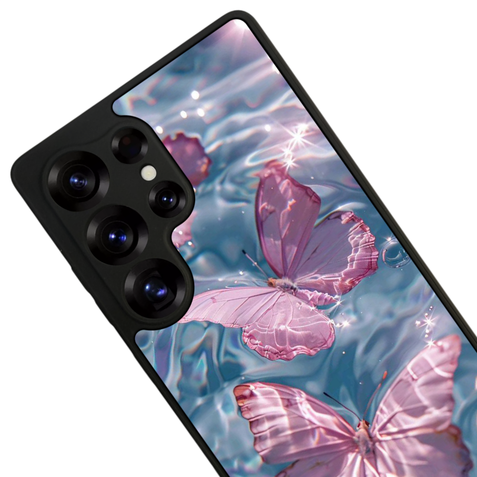 Samsung Galaxy S25 Ultra Uyumlu Kelebek Tasarımlı Glossy Premium Kılıf