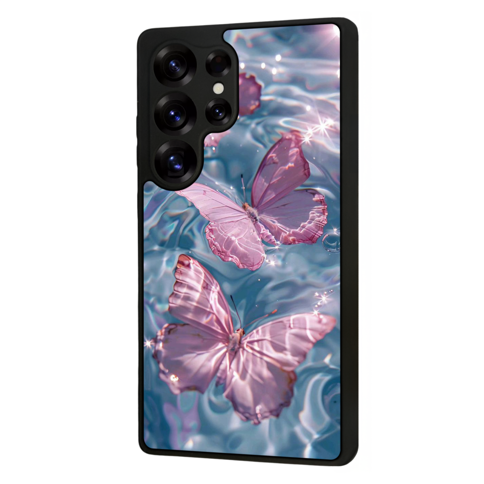 Samsung Galaxy S25 Ultra Uyumlu Kelebek Tasarımlı Glossy Premium Kılıf