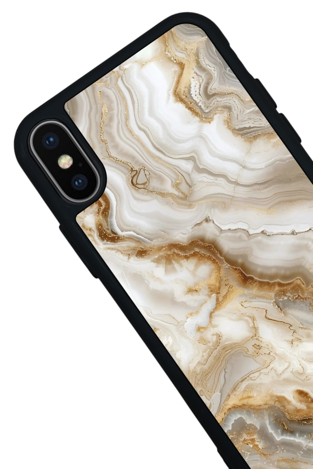 iPhone X/ XS Uyumlu Mermer Marble Tasarımlı Glossy Premium Kılıf