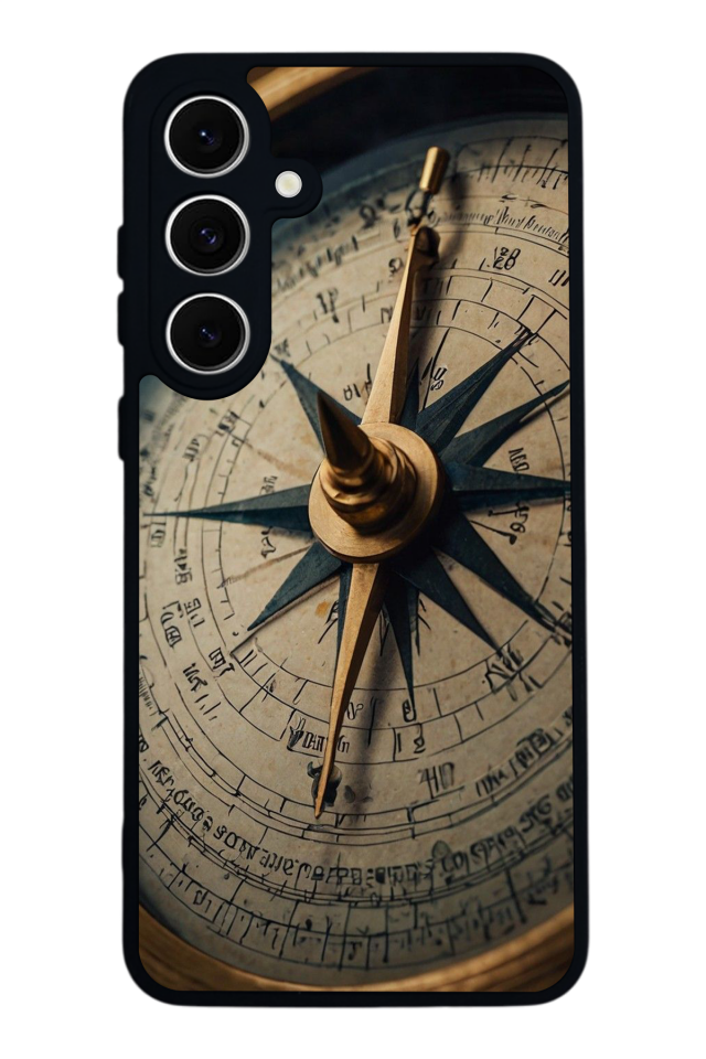 Samsung Galaxy S24 FE Uyumlu Pusula Tasarımlı Glossy Premium Kılıf