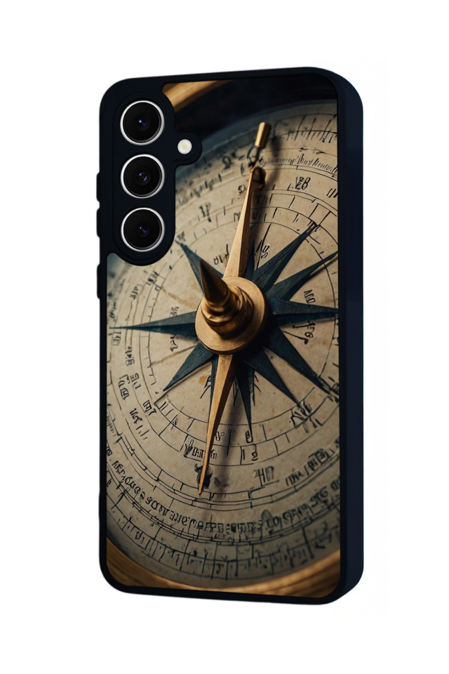 Samsung Galaxy S24 FE Uyumlu Pusula Tasarımlı Glossy Premium Kılıf