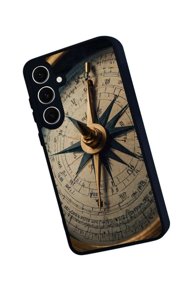 Samsung Galaxy S24 FE Uyumlu Pusula Tasarımlı Glossy Premium Kılıf
