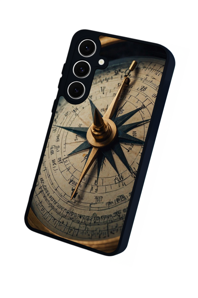 Samsung Galaxy S24 FE Uyumlu Pusula Tasarımlı Glossy Premium Kılıf