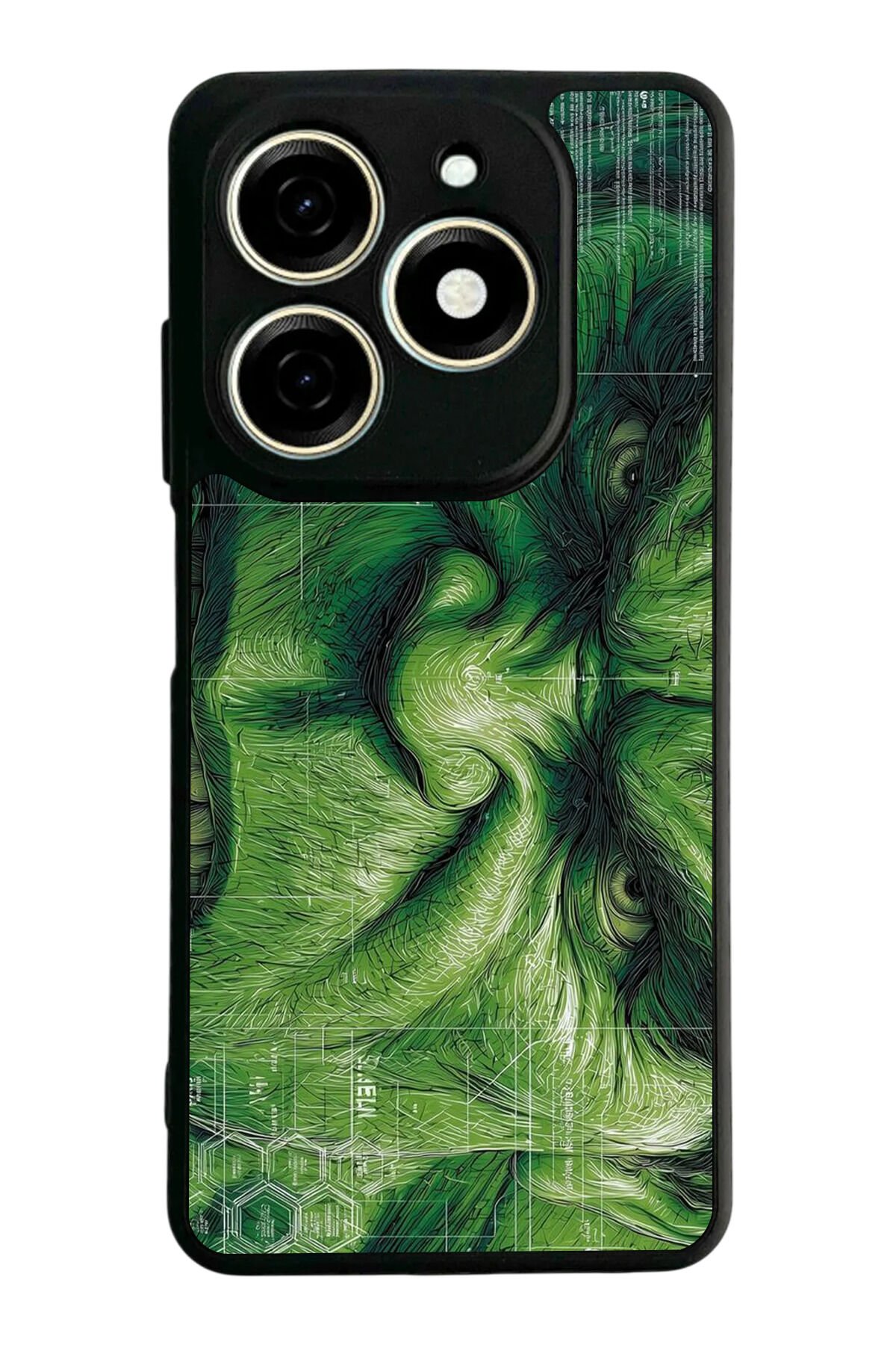 Tecno Spark 20/20C Uyumlu Hulk Tasarımlı Glossy Premium Kılıf