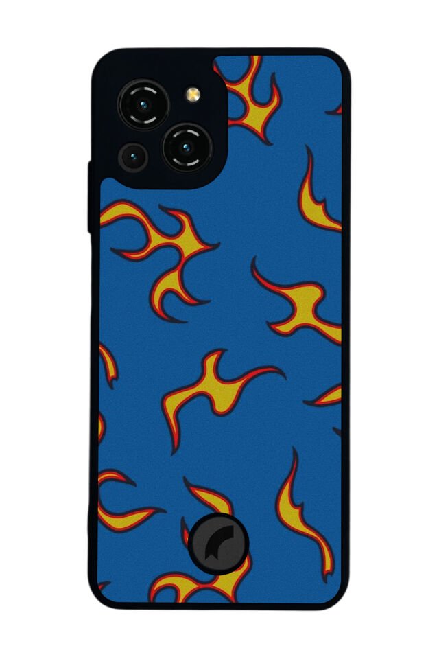 Reeder S23 Pro Max Uyumlu Retro Flame Patterns Tasarımlı Glossy Premium Kılıf