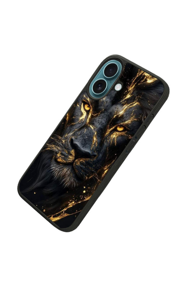 iPhone 16 Uyumlu Aslan Tasarımlı Glossy Premium Kılıf