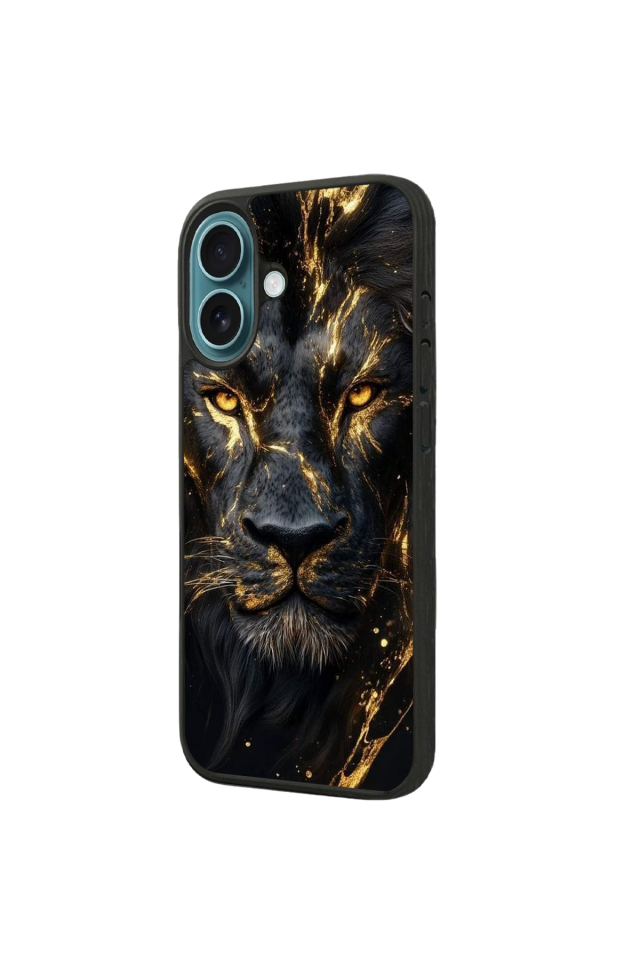 iPhone 16 Uyumlu Aslan Tasarımlı Glossy Premium Kılıf