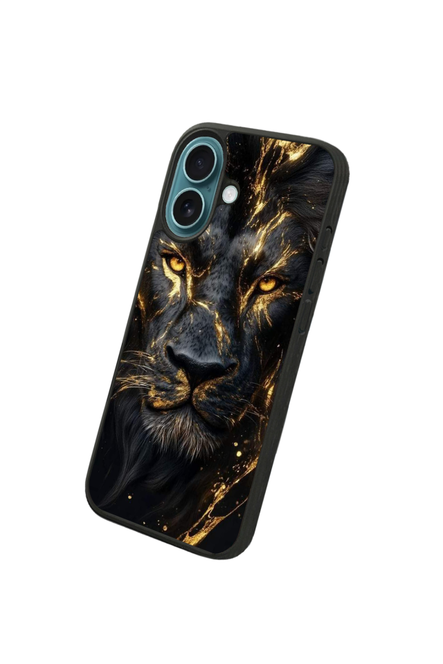iPhone 16 Uyumlu Aslan Tasarımlı Glossy Premium Kılıf