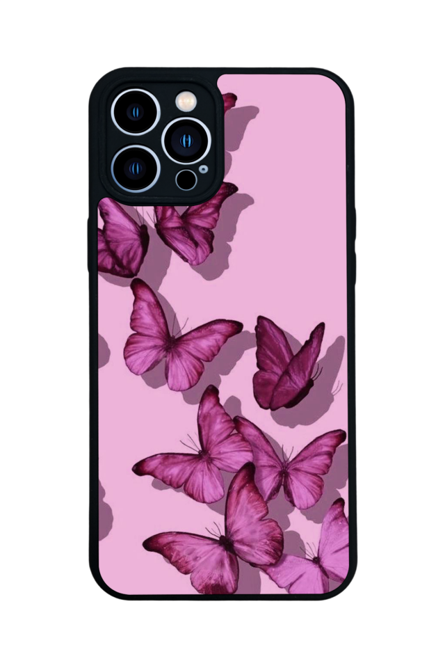 iPhone 12 Pro Max Uyumlu Kelebek Tasarımlı Glossy Premium Kılıf