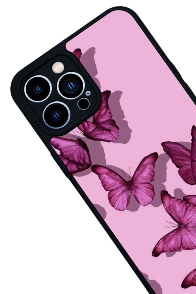 iPhone 12 Pro Max Uyumlu Kelebek Tasarımlı Glossy Premium Kılıf