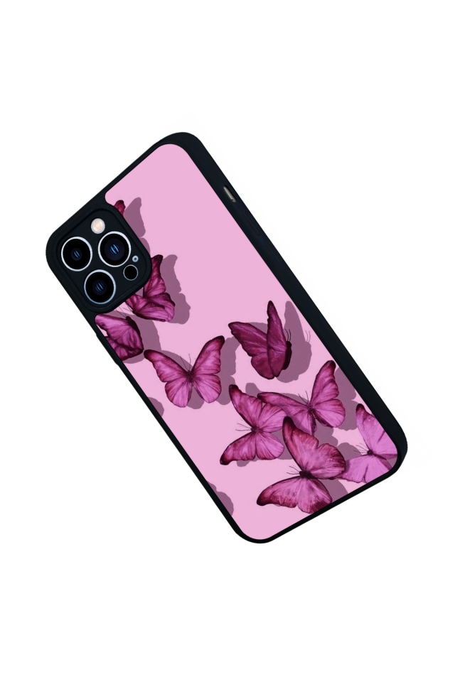 iPhone 12 Pro Max Uyumlu Kelebek Tasarımlı Glossy Premium Kılıf