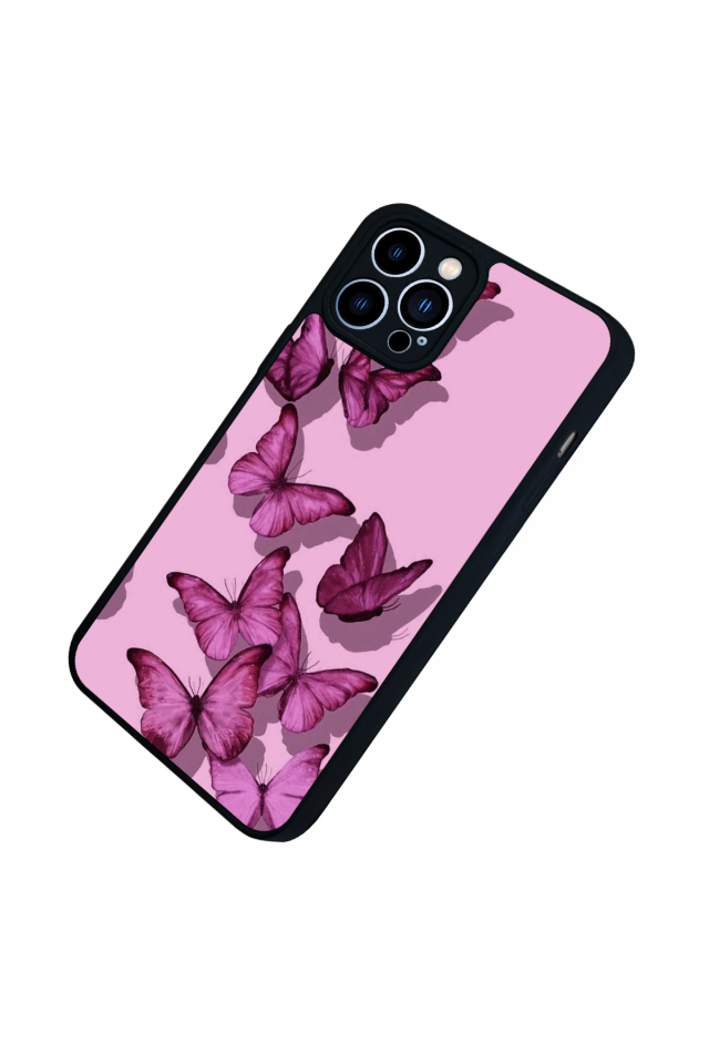iPhone 12 Pro Max Uyumlu Kelebek Tasarımlı Glossy Premium Kılıf