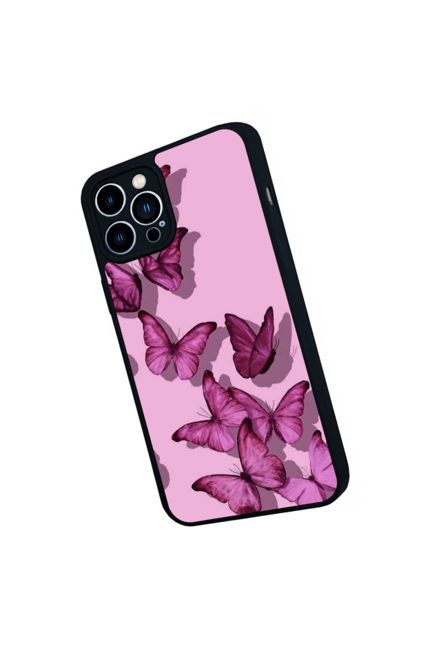 iPhone 12 Pro Max Uyumlu Kelebek Tasarımlı Glossy Premium Kılıf
