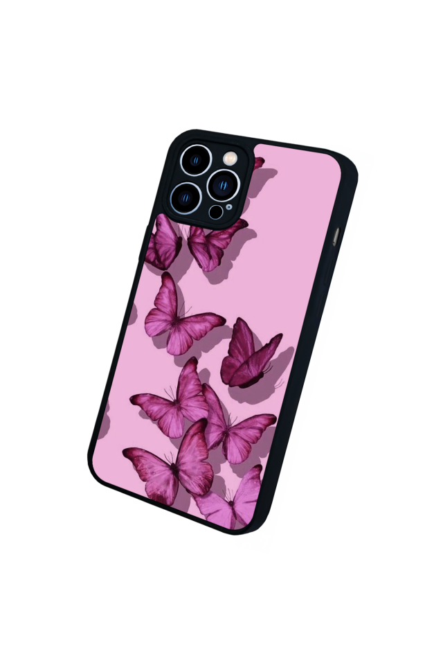 iPhone 12 Pro Max Uyumlu Kelebek Tasarımlı Glossy Premium Kılıf