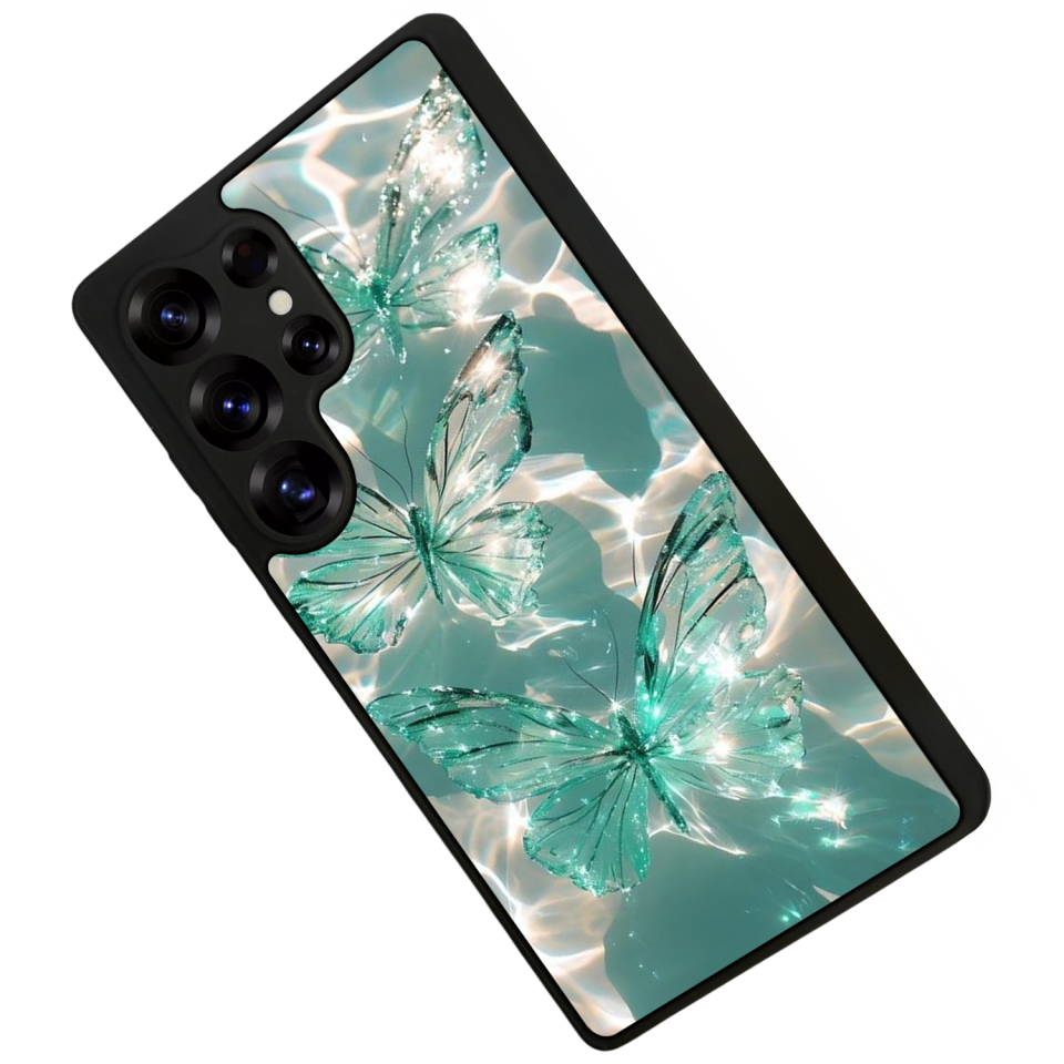 Samsung Galaxy S25 Ultra Uyumlu Kelebek Tasarımlı Glossy Premium Kılıf