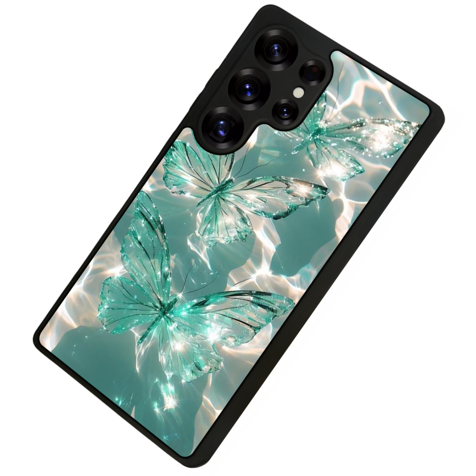 Samsung Galaxy S25 Ultra Uyumlu Kelebek Tasarımlı Glossy Premium Kılıf