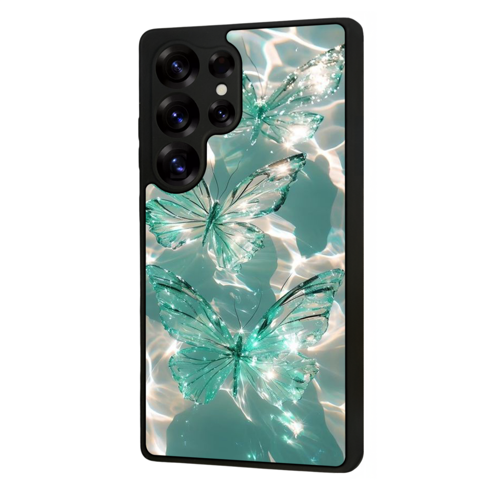 Samsung Galaxy S25 Ultra Uyumlu Kelebek Tasarımlı Glossy Premium Kılıf