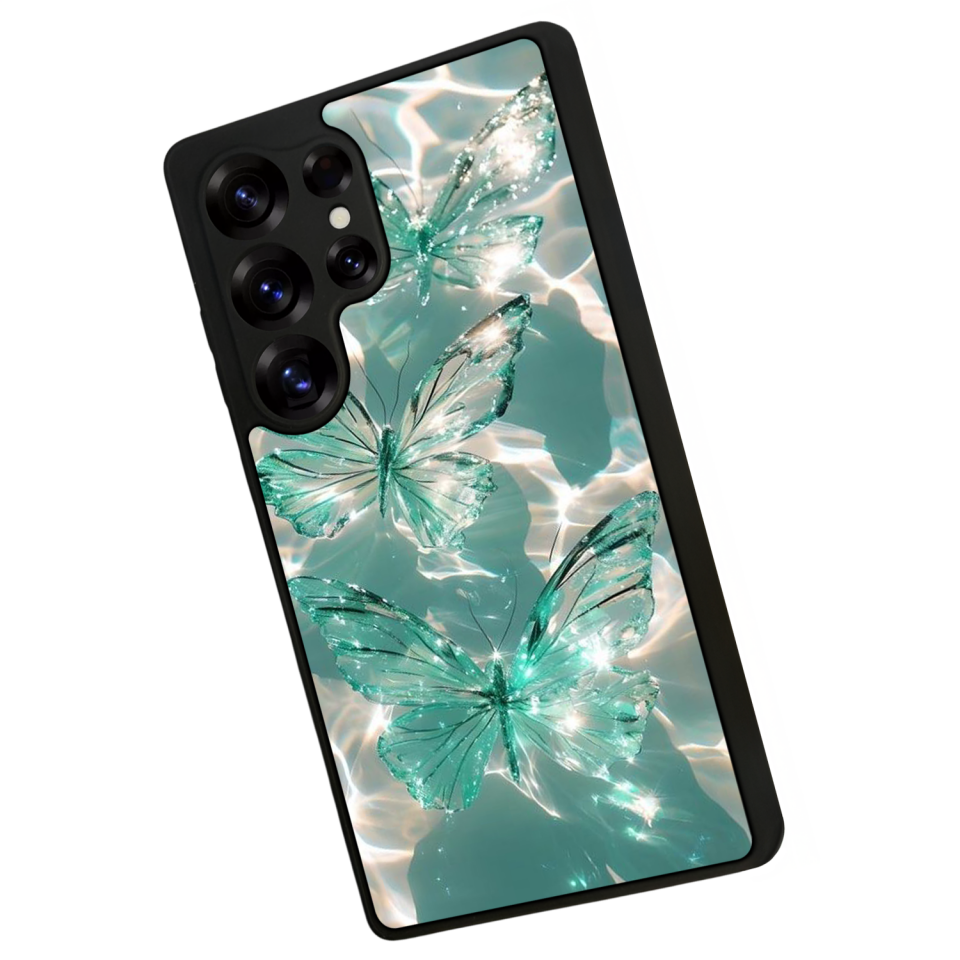 Samsung Galaxy S25 Ultra Uyumlu Kelebek Tasarımlı Glossy Premium Kılıf