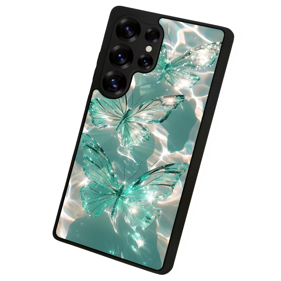Samsung Galaxy S25 Ultra Uyumlu Kelebek Tasarımlı Glossy Premium Kılıf