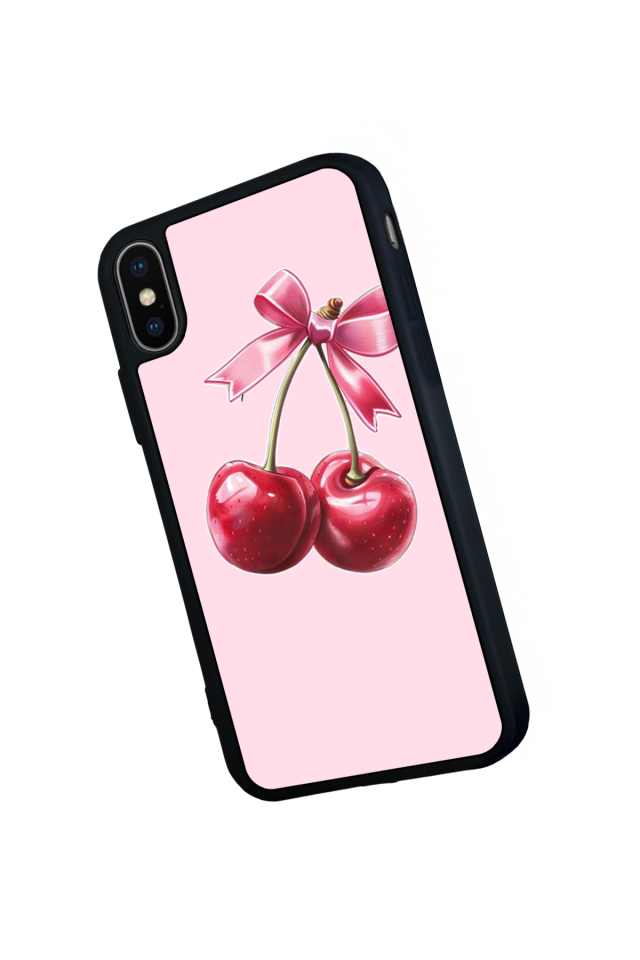 iPhone XS Max Uyumlu Kiraz Tasarımlı Glossy Premium Kılıf