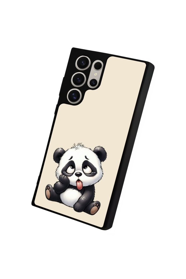 Samsung Galaxy S22 Ultra Uyumlu Panda Tasarımlı Glossy Premium Kılıf