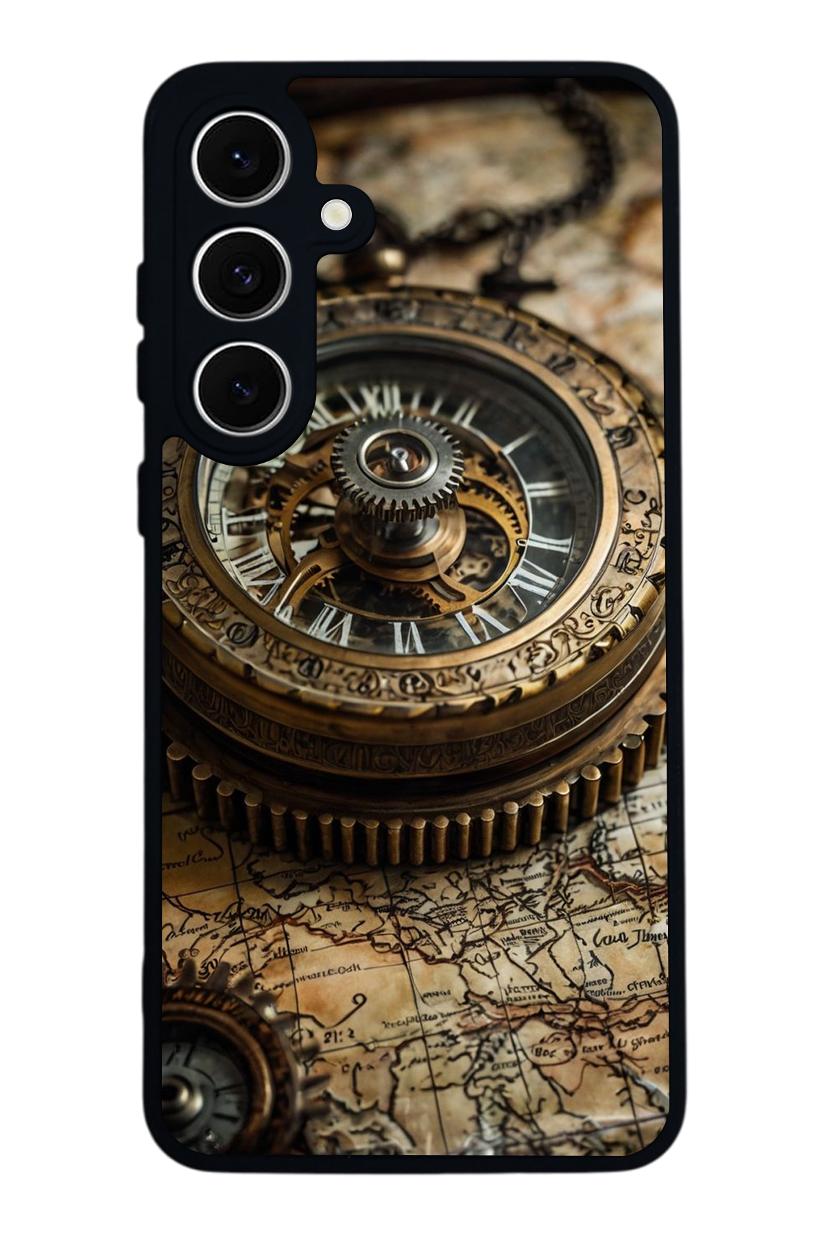 Samsung Galaxy S24 FE Uyumlu Pusula Tasarımlı Glossy Premium Kılıf
