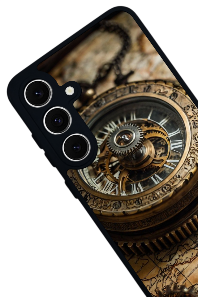 Samsung Galaxy S24 FE Uyumlu Pusula Tasarımlı Glossy Premium Kılıf