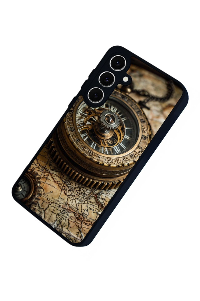 Samsung Galaxy S24 FE Uyumlu Pusula Tasarımlı Glossy Premium Kılıf