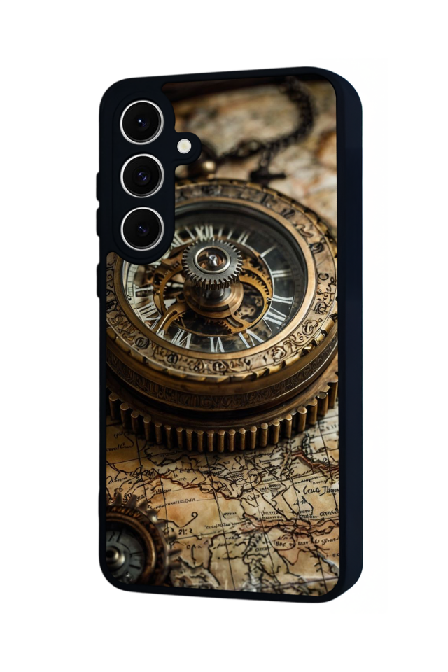 Samsung Galaxy S24 FE Uyumlu Pusula Tasarımlı Glossy Premium Kılıf