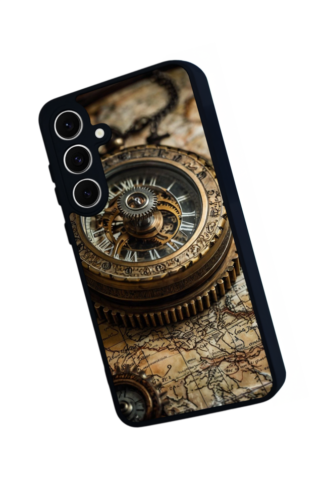 Samsung Galaxy S24 FE Uyumlu Pusula Tasarımlı Glossy Premium Kılıf