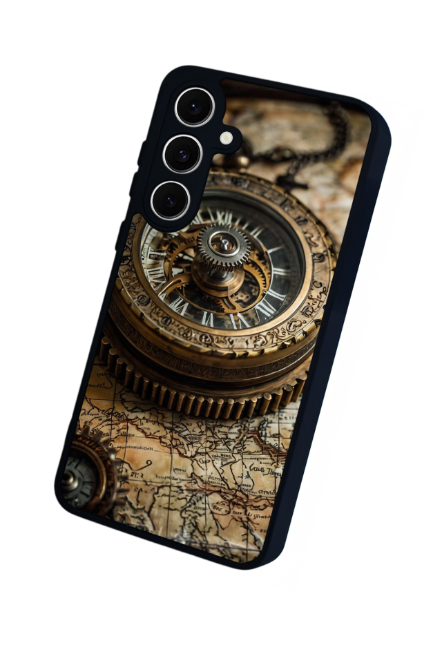 Samsung Galaxy S24 FE Uyumlu Pusula Tasarımlı Glossy Premium Kılıf