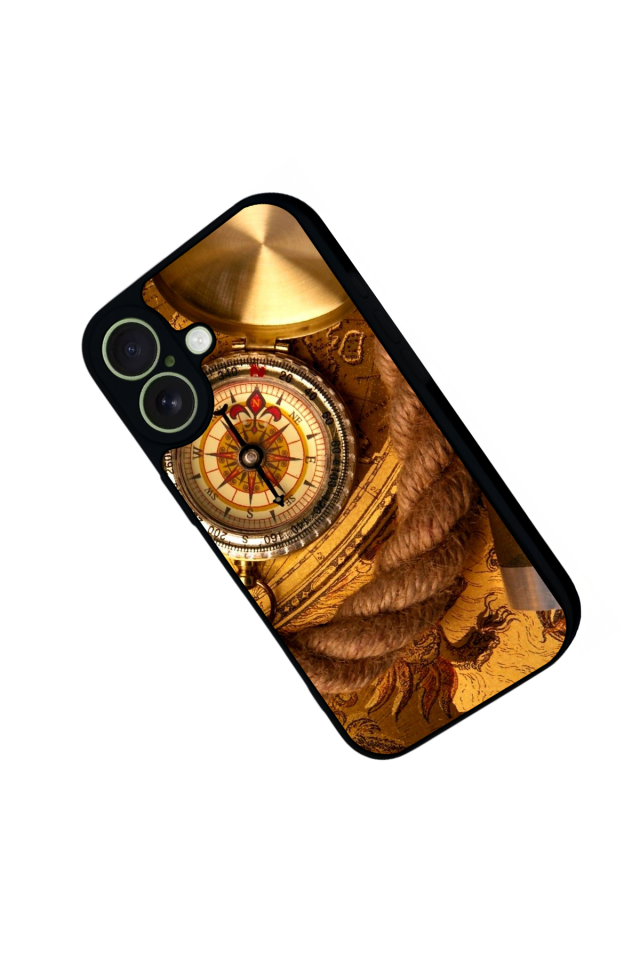 iPhone 17 Uyumlu Pusula Tasarımlı Glossy Premium Kılıf