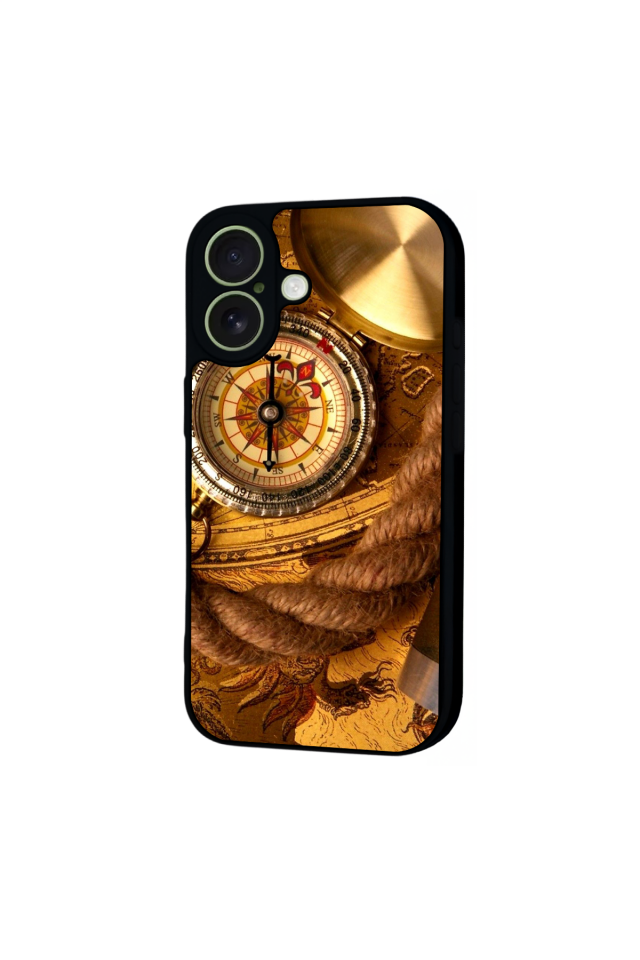 iPhone 17 Uyumlu Pusula Tasarımlı Glossy Premium Kılıf