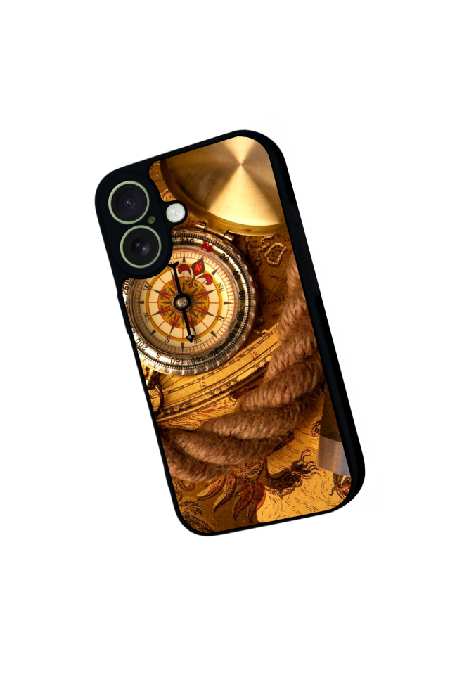 iPhone 17 Uyumlu Pusula Tasarımlı Glossy Premium Kılıf