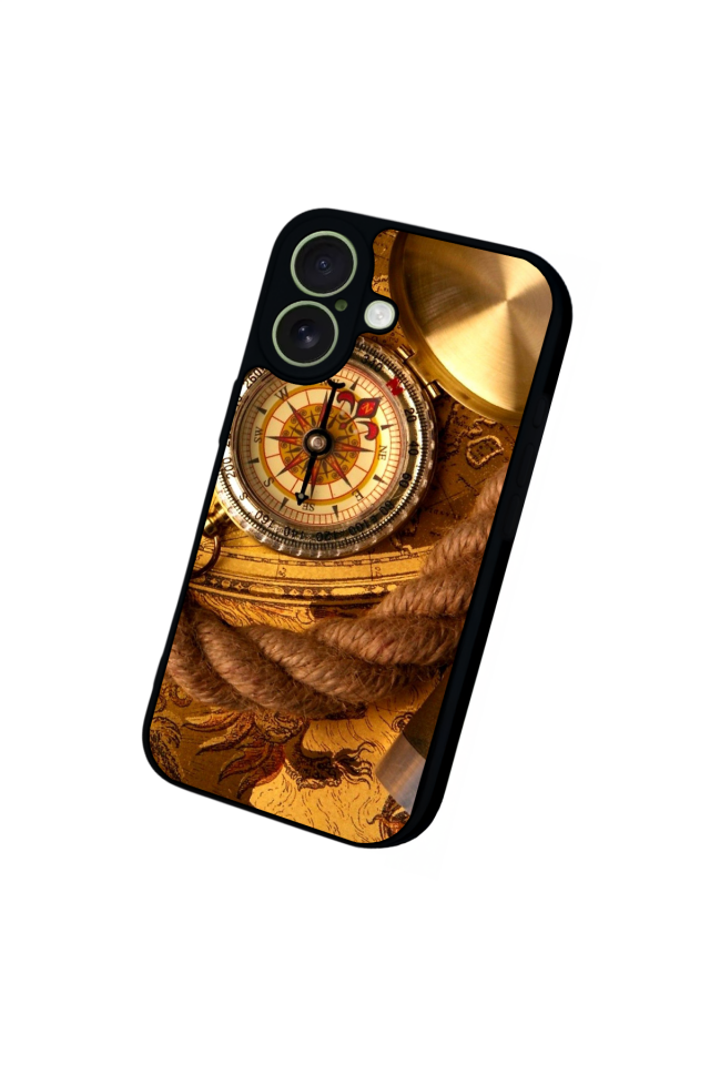 iPhone 17 Uyumlu Pusula Tasarımlı Glossy Premium Kılıf