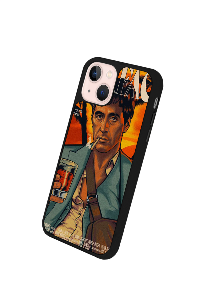 iPhone 15 Uyumlu Scarface Tasarımlı Glossy Premium Kılıf