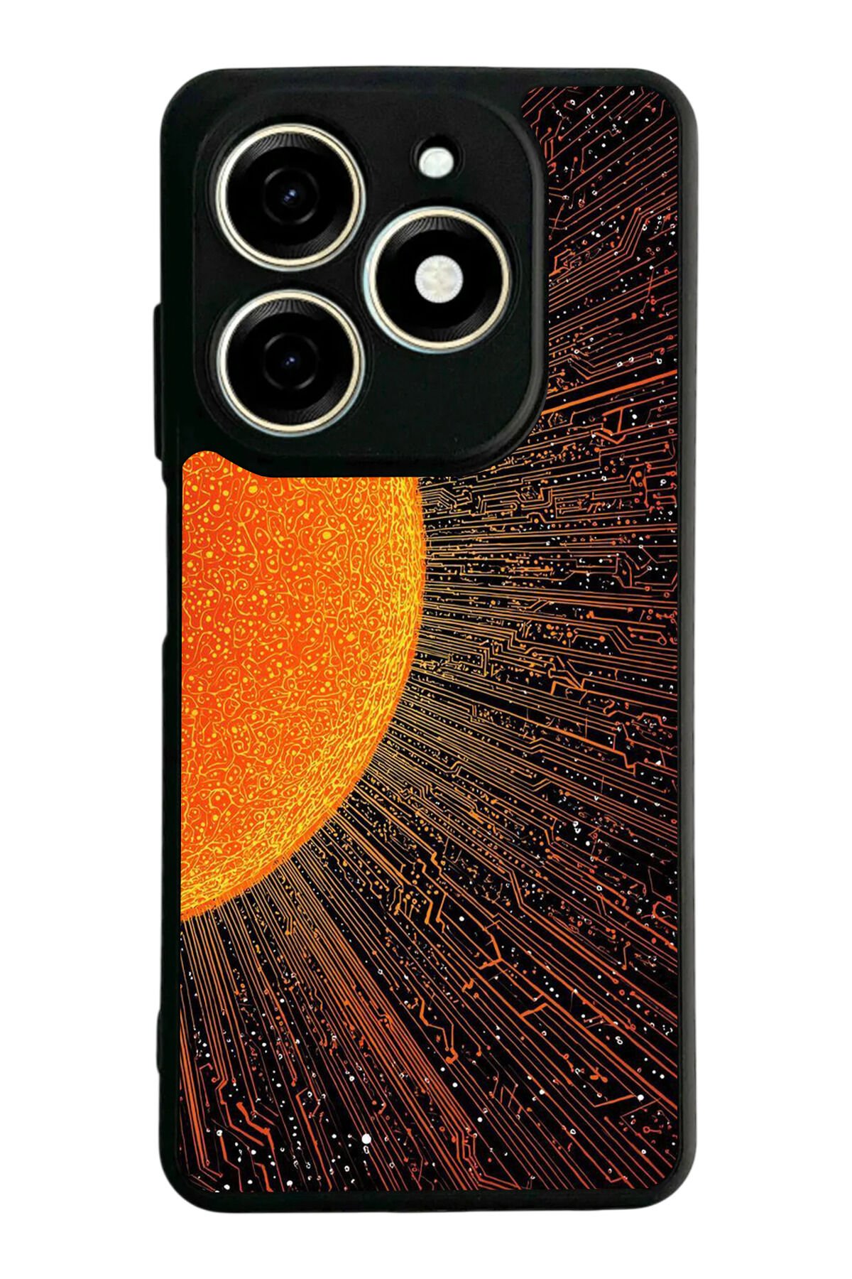 Tecno Spark 20/20C Uyumlu Güneş Tasarımlı Glossy Premium Kılıf