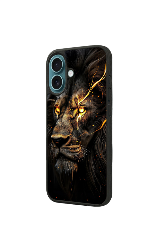 iPhone 16 Uyumlu Aslan Tasarımlı Glossy Premium Kılıf