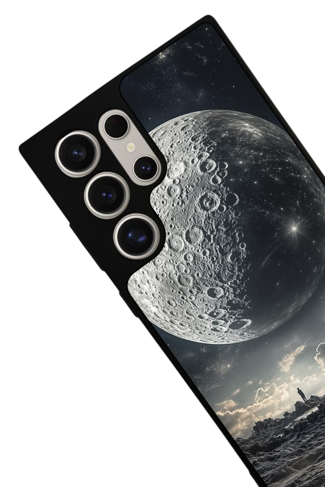 Samsung Galaxy S24 Ultra Uyumlu Ay Tasarımlı Glossy Premium Kılıf