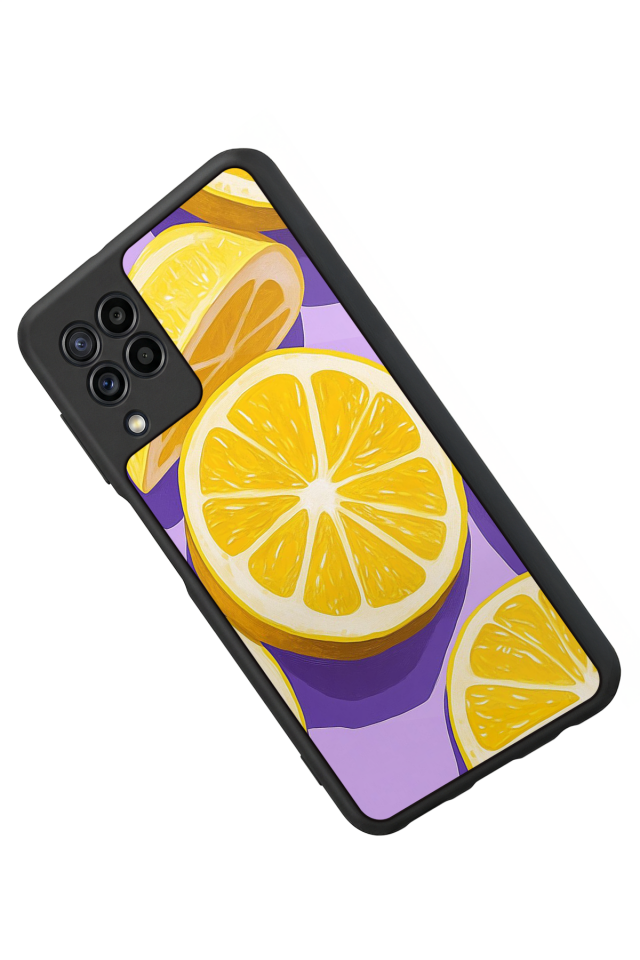 Samsung Galaxy M32 Uyumlu Limon Tasarımlı Glossy Premium Kılıf