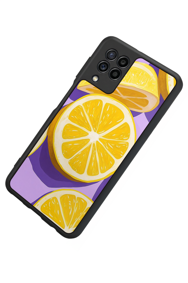 Samsung Galaxy M32 Uyumlu Limon Tasarımlı Glossy Premium Kılıf