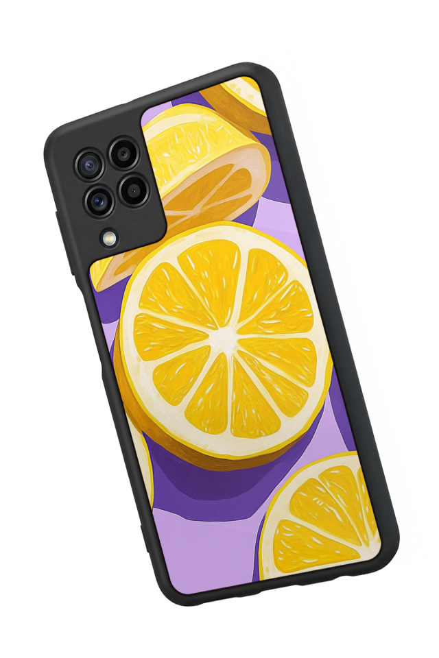 Samsung Galaxy M32 Uyumlu Limon Tasarımlı Glossy Premium Kılıf