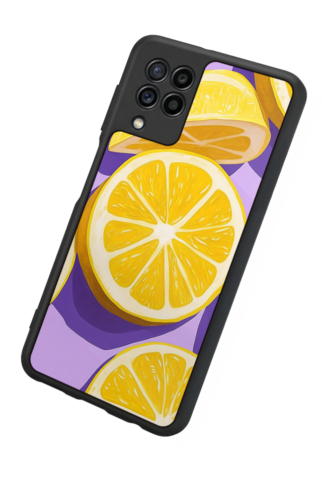 Samsung Galaxy M32 Uyumlu Limon Tasarımlı Glossy Premium Kılıf