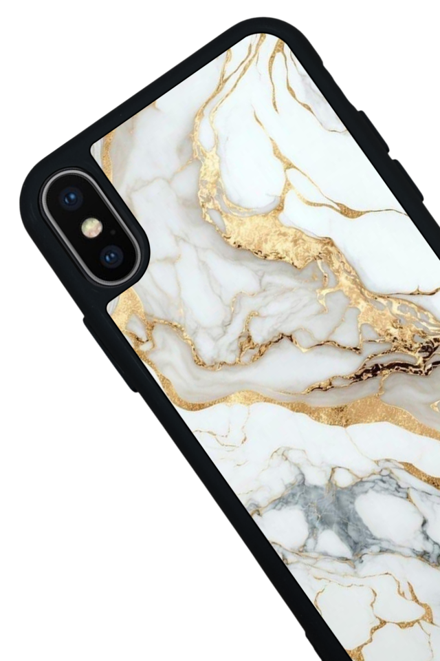 iPhone X/ XS Uyumlu Mermer Marble Tasarımlı Glossy Premium Kılıf