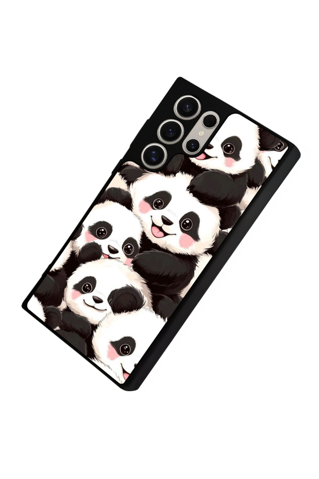 Samsung Galaxy S22 Ultra Uyumlu Panda Tasarımlı Glossy Premium Kılıf