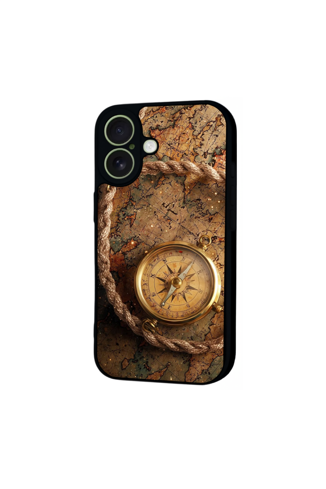 iPhone 17 Uyumlu Pusula Tasarımlı Glossy Premium Kılıf
