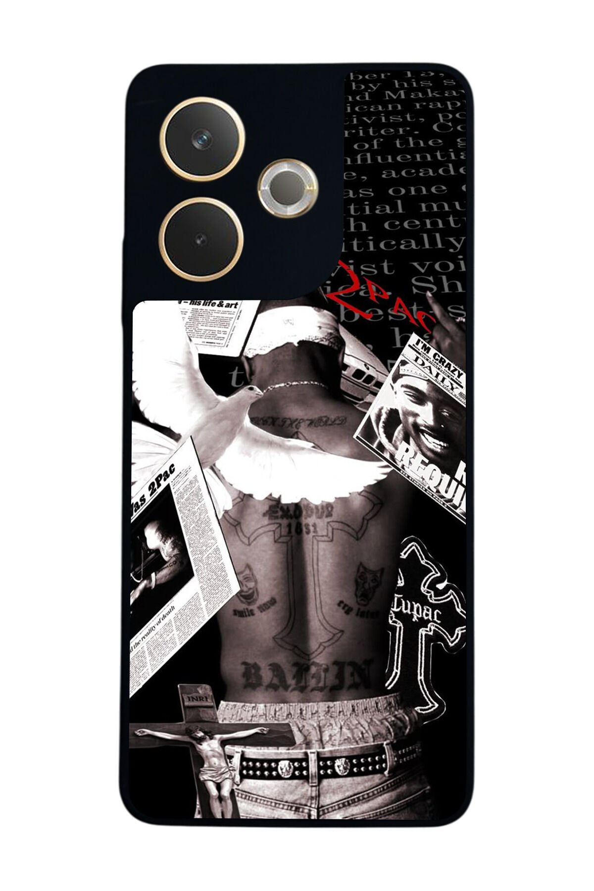 Oppo A5 Pro Uyumlu Tupac Tasarımlı Glossy Premium Kılıf