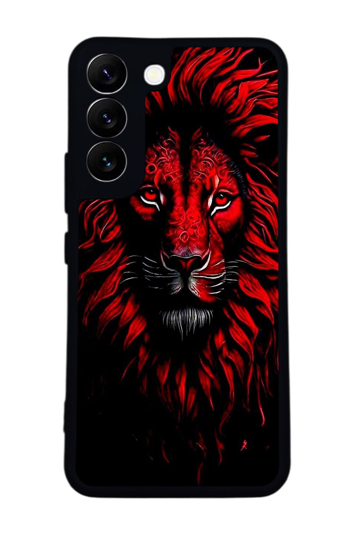 Samsung Galaxy S22 Uyumlu Aslan Tasarımlı Glossy Premium Kılıf