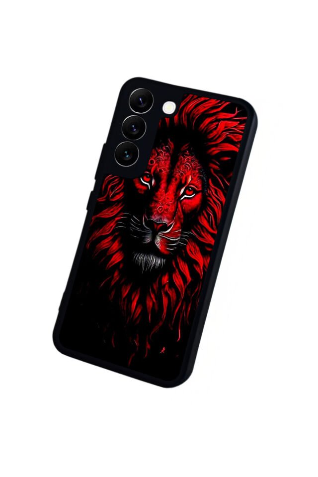 Samsung Galaxy S22 Uyumlu Aslan Tasarımlı Glossy Premium Kılıf