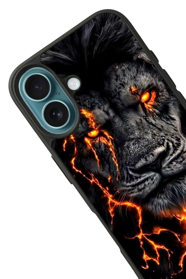 iPhone 16 Uyumlu Aslan Tasarımlı Glossy Premium Kılıf